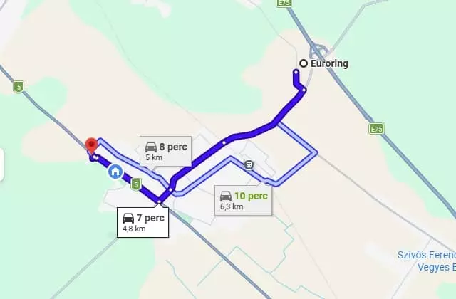 Útvonal Hernádról az örkényi autómosóhoz